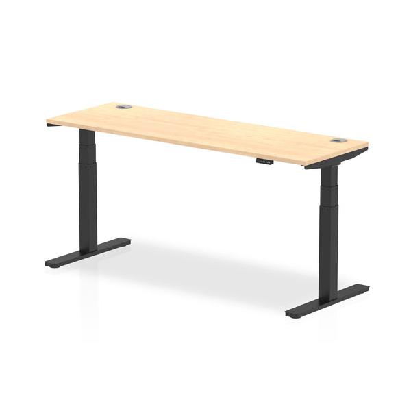 Dynamic Air Slimline Nero, Colore Acero (dynamic Air 1800 X 600mm Height Adjustable Desk Maple Top Cable Ports Black Leg Ha01240 Dd)