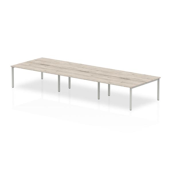 Dynamic Evolve Plus B2b (dynamic Evolve Plus 1200mm B2b 6 Person Desk Grey Oak Top Silver Frame Be753 Dd)