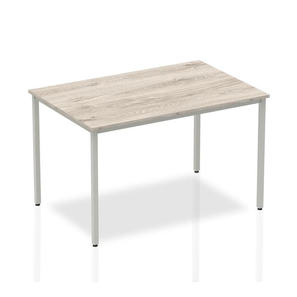 Dynamic Impulse Straight Table (impulse 1200mm Straight Table Grey Oak Top Silver Box Frame Leg I003260 Dd)