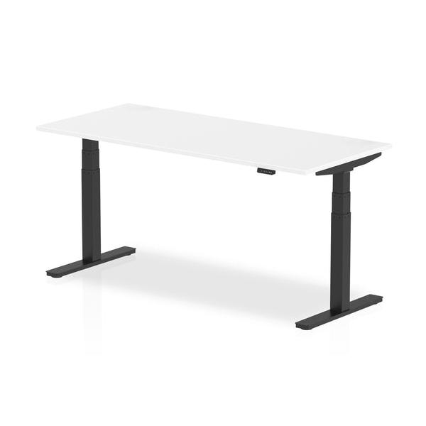 Dynamic Air Nero, Bianco (dynamic Air 1800 X 800mm Height Adjustable Desk White Top Black Leg Ha01196 Dd)