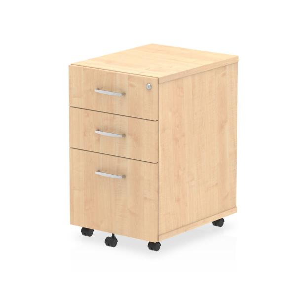 Dynamic I001656 Cassettiera Ufficio Acero Truciolare Rivestito Di Melamina [mfc] (dynamic Impulse 3 Drawer Under Desk Pedestal Maple I001656 Dd)