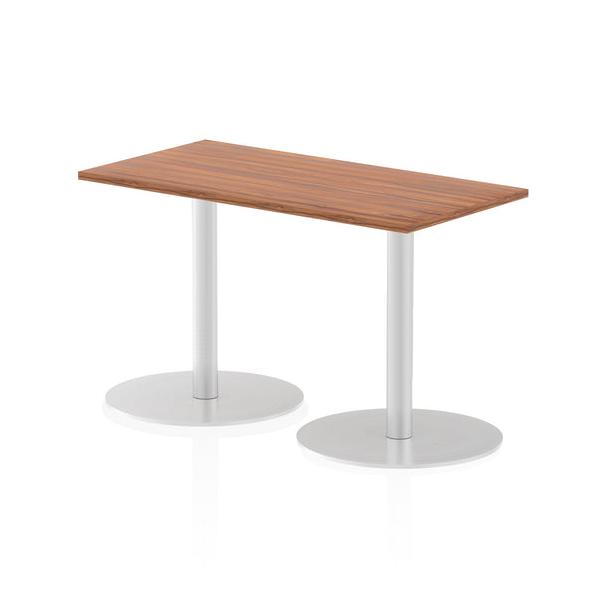 Dynamic Italia Slimline Rectangular Poseur Table (dynamic Italia 1200 X 600mm Poseur Rectangular Table Walnut Top 725mm High Leg Itl0233 Dd)