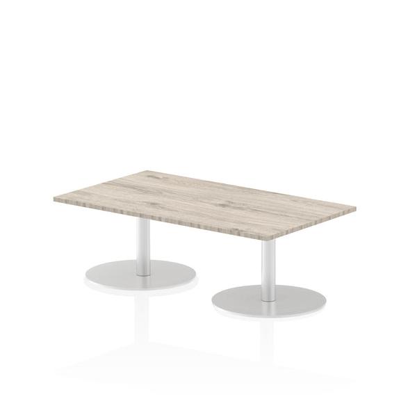 Dynamic Italia Rectangular Poseur Table (dynamic Italia 1400 X 800mm Poseur Rectangular Table Grey Oak Top 475mm High Leg Itl0267 Dd)