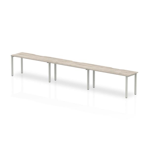Dynamic Evolve Plus Single Row (dynamic Evolve Plus 1600mm Single Row 3 Person Desk Grey Oak Top Silver Frame Be775 Dd)