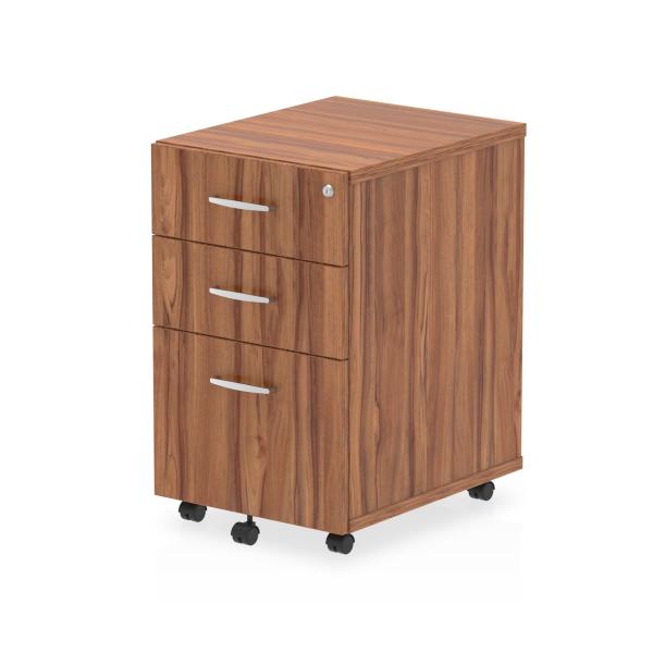 Dynamic I001651 Cassettiera Ufficio Noce Truciolare Rivestito Di Melamina [mfc] (dynamic Impulse 3 Drawer Under Desk Pedestal Walnut I001651 Dd)