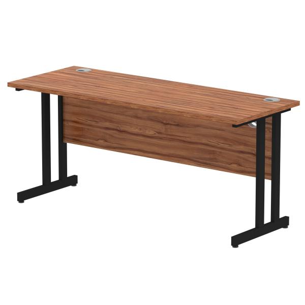 Dynamic Mi003271 Scrivania (impulse 1600 X 600mm Straight Desk Walnut Top Black Cantilever Leg Mi003271 Dd)