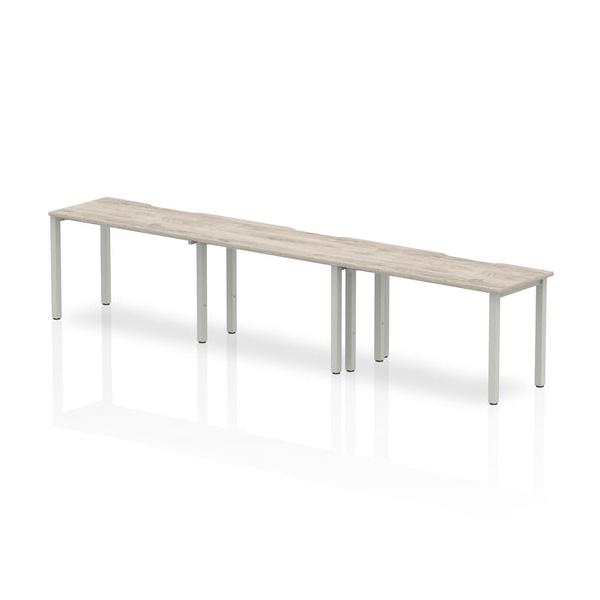 Dynamic Evolve Plus Single Row (dynamic Evolve Plus 1200mm Single Row 3 Person Desk Grey Oak Top Silver Frame Be771 Dd)