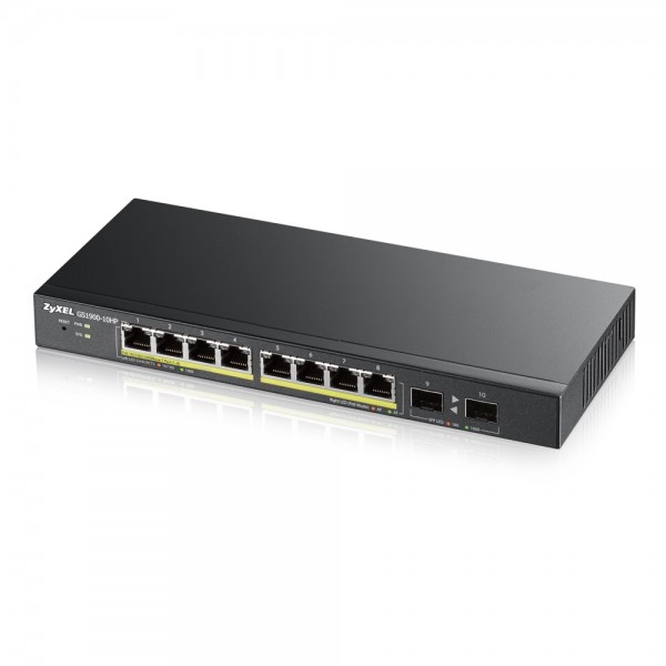 Zyxel Gs1900-8hp V3 Poe Gestito L2 Gigabit Ethernet [10/100/1000] Supporto Power Over Ethernet [poe] Nero (gs1900-8hp Gigabit Switch L2 - Smart Manag