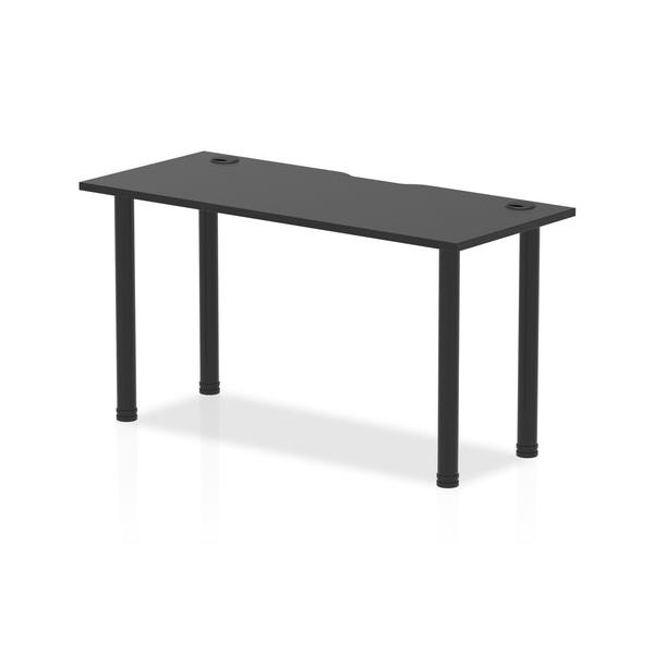 Dynamic I004205 Scrivania (dynamic Impulse Black Series 1400 X 600mm Straight Table Black Top With Cable Ports Black Post Leg I004205 Dd)