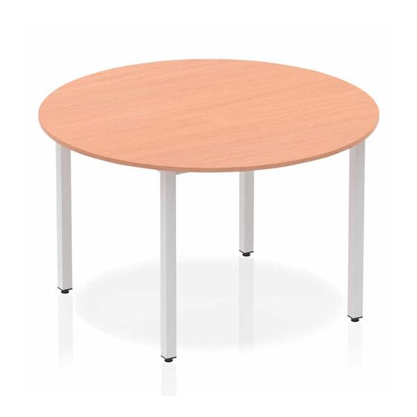 Dynamic Impulse Circle Table (impulse 1200mm Circle Table Beech Top Silver Box Frame Leg Bf00196 Dd)