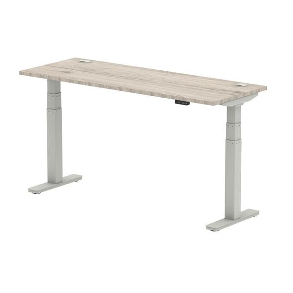 Dynamic Air Slimline Grigio, Argento (dynamic Air 1600 X 600mm Height Adjustable Desk Grey Oak Top Cable Ports Silver Leg Ha01179 Dd)