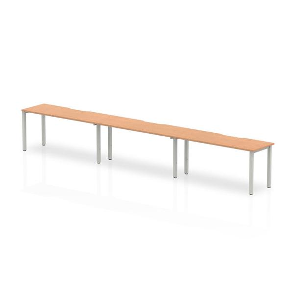 Dynamic Evolve Plus Single Row (dynamic Evolve Plus 1200mm Single Row 3 Person Desk Oak Top Silver Frame Be420 Dd)