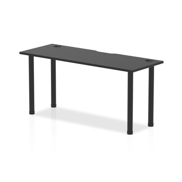 Dynamic I004206 Scrivania (dynamic Impulse Black Series 1600 X 600mm Straight Table Black Top With Cable Ports Black Post Leg I004206 Dd)