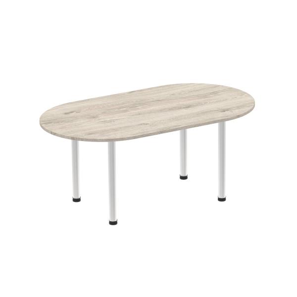 Dynamic I003245 Scrivania (dynamic Impulse 1800mm Boardroom Table Grey Oak Top Silver Post Leg I003245 Dd)