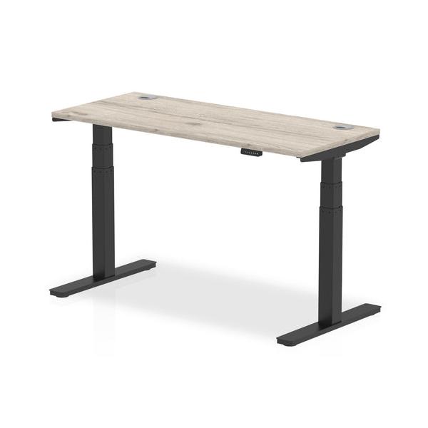 Dynamic Air Slimline Nero, Grigio (dynamic Air 1400 X 600mm Height Adjustable Desk Grey Oak Top Cable Ports Black Leg Ha01254 Dd)