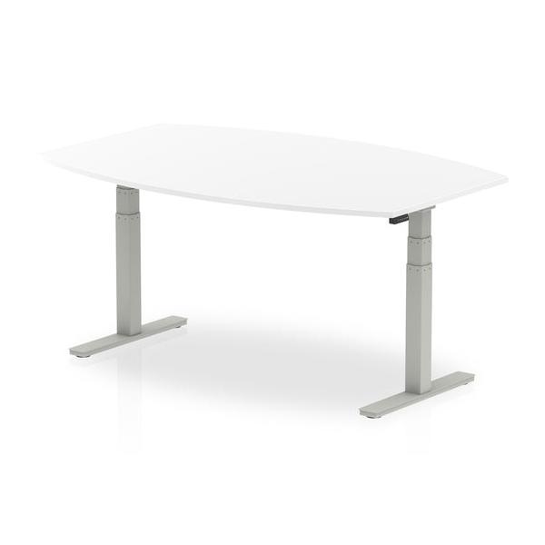 Dynamic I003553 Scrivania (dynamic High Gloss 1800mm Writable Boardroom Table White Top Silver Height Adjustable Leg I003553 Dd)