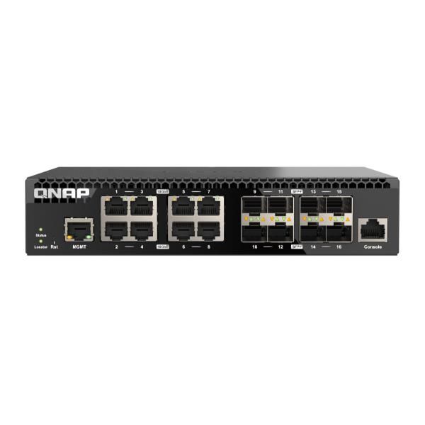 Qnap QsW-M3216R-8s8t Switch Di Rete Gestito L2/l3 10g Ethernet [100/1000/10000] 1u Nero (qnap QsW-M3216R-8s8t - Switch - Gestito - 8 X 100/1000/2.5g/