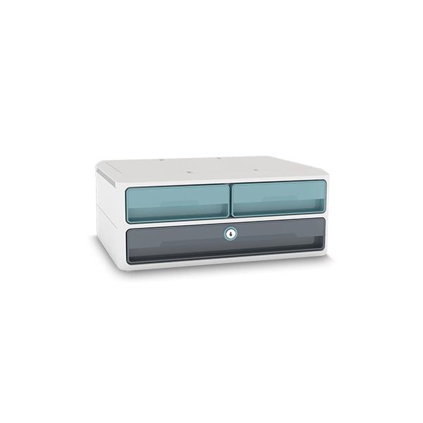Cep 1091212961 Vassoio Da Scrivania Polistirene [ps] Grigio Chiaro, Colore Menta (cep Riviera By Cep Moovup Secure Module Drawer Unit Blue/grey/white