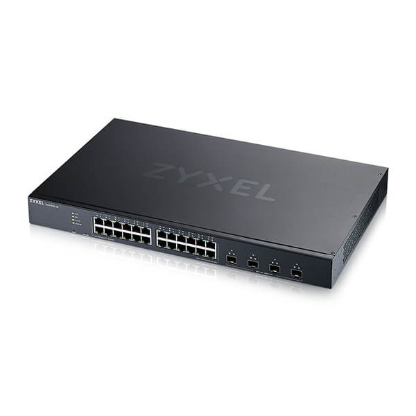 Zyxel 28-Port Smart Managed Switch, 24x Gbe Rj45,  4x 10g Sfp+,  Hybrid Mode (webmanaged Und Cloudma
