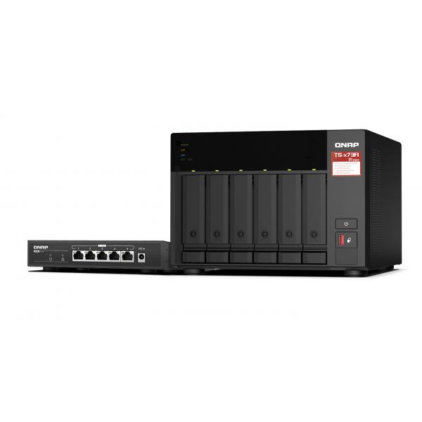 Qnap TS-673A-Sw5t 6-Bay Nas Amd Ryzen Embedded V1500b 4c/8t 2.2ghz 8gb Ddr4 Ram 2xsodimm Slots