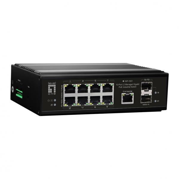 Levelone Switch 10 Port Gigabit Poe DiN-Rail