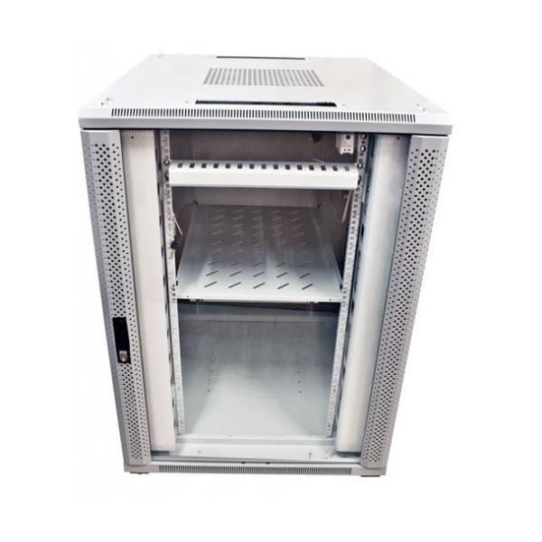 Allnet 19""schrank, 22he, B800/t 800mm, Glastür, Lichtgrau, SnB-Serie,