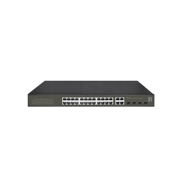 Levelone Switch 24x Ge GeS-2128p     4xgsfp 19" 380w 16xpoe+
