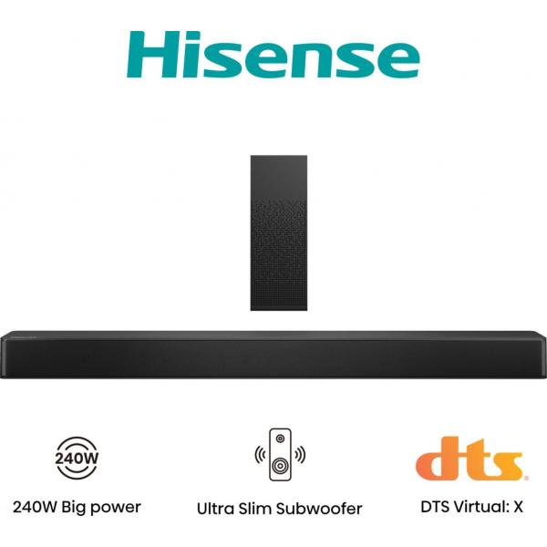 Hisense Hs2100 2.1 Soundbar Mit Subwoofer Schwarz