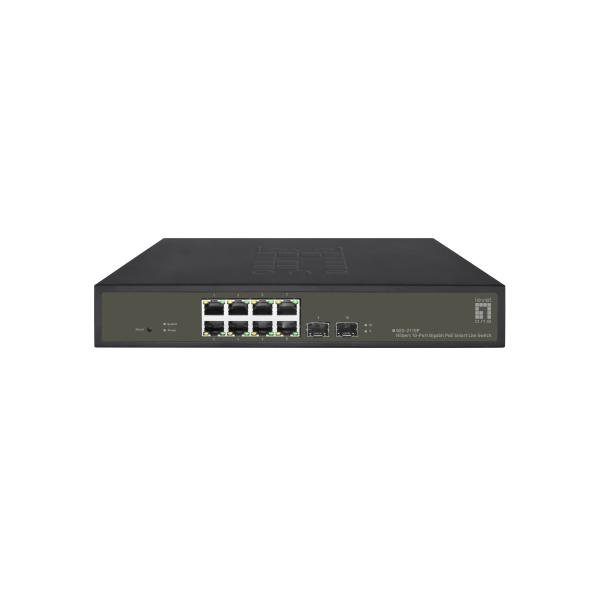 Levelone Switch  8x Ge GeS-2110p     2xgsfp 19" 130w  8xpoe+