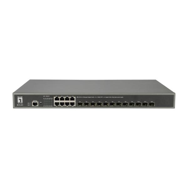 Level One Switch  8x Ge GtL-2091 12xgsfp 19"