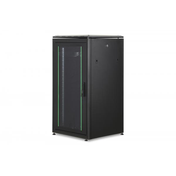 Digitus 22he Unique Netzwerkschrank 600x600 Mm Glastür Schwarz