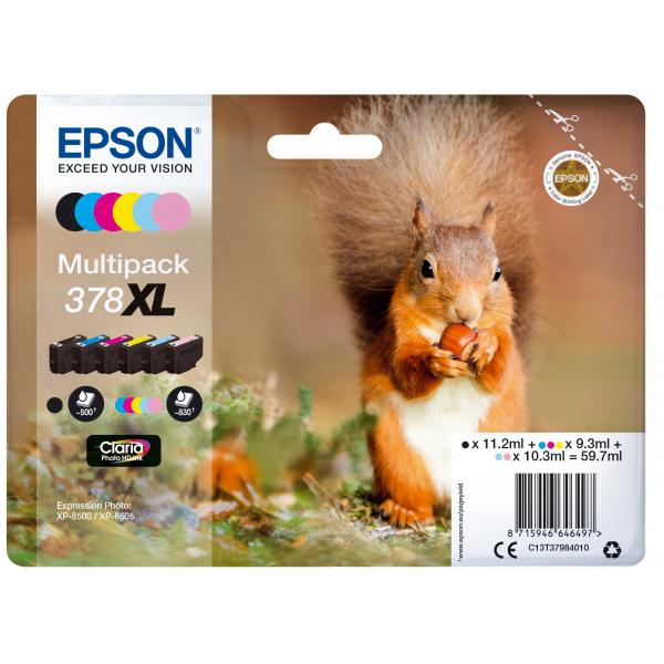 Epson 378xl Multipack 6er Pack Xl Schwarz, Gelb, Cyan, Magenta, Hell Magenta, Hell Cyan