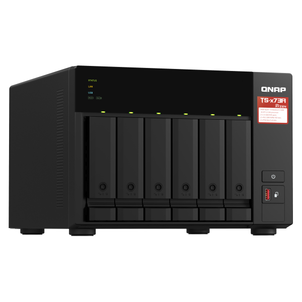 Qnap 6-Bay Nas Amd Ryzen Embedded V1500b 2.2ghz 8gb 6xsata 6gb/s Bays 2xm.2 Nvme Pcie Gen3 Ssd Slots - Image 3