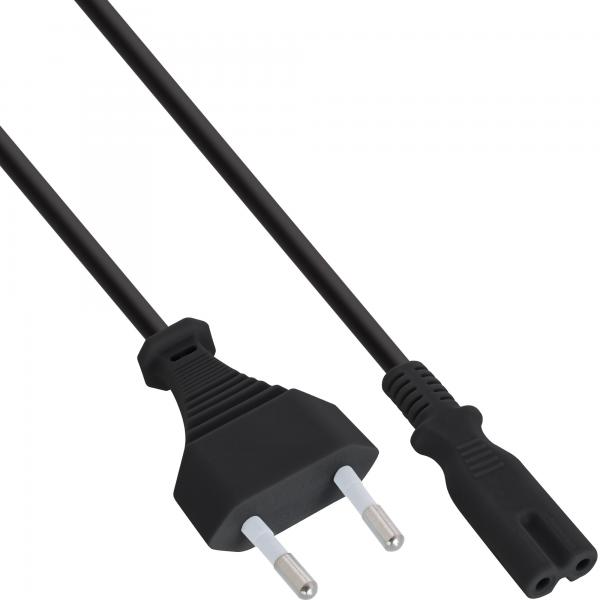 Inline - Stromkabel - Eurostecker (s) Bis Iec 60320 C7 - 3 M - Schwarz (packung Mit