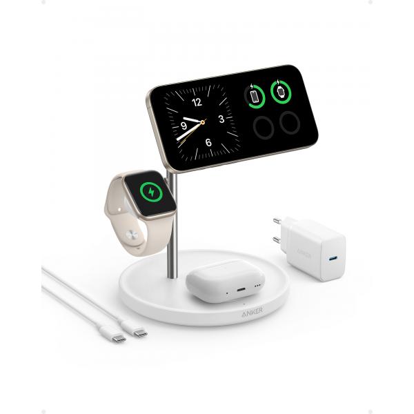 Anker Maggo Wireless Charging Station 3-IN-1 Faltbar White - Image 3