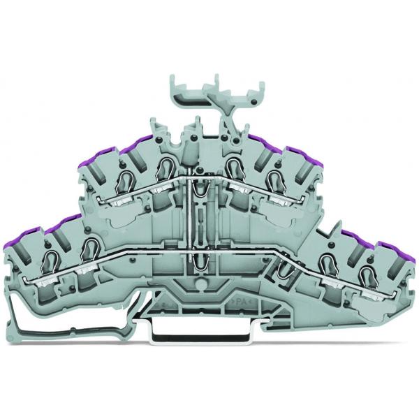 Wago Doppelstockklemme 2002-2438 4-Leiter 0,25-2,5(4)mm Grau