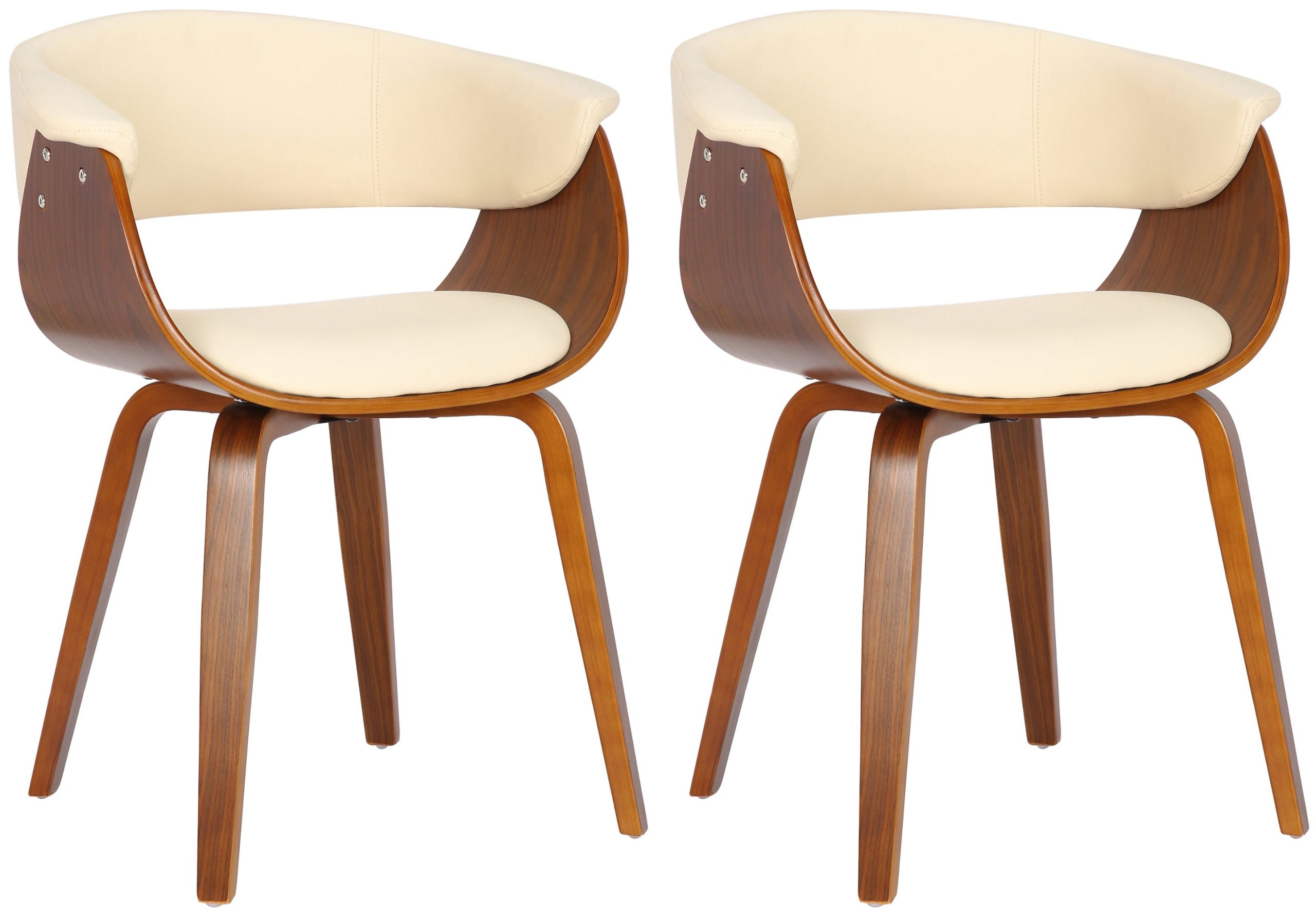 2er Set Stühle Bruce Kunstleder Walnuss