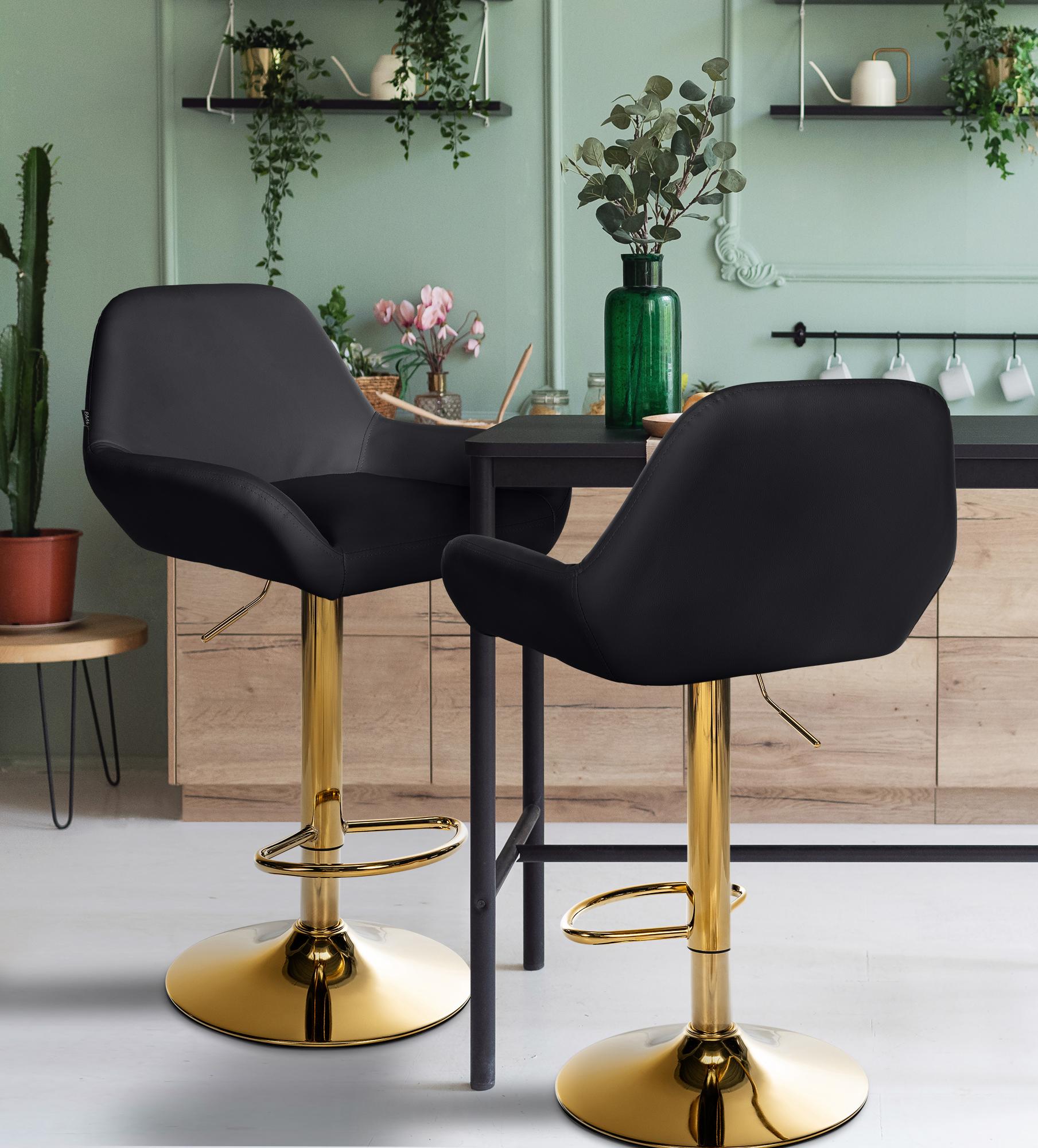 2er Set Barhocker Braga Gold Kunstleder