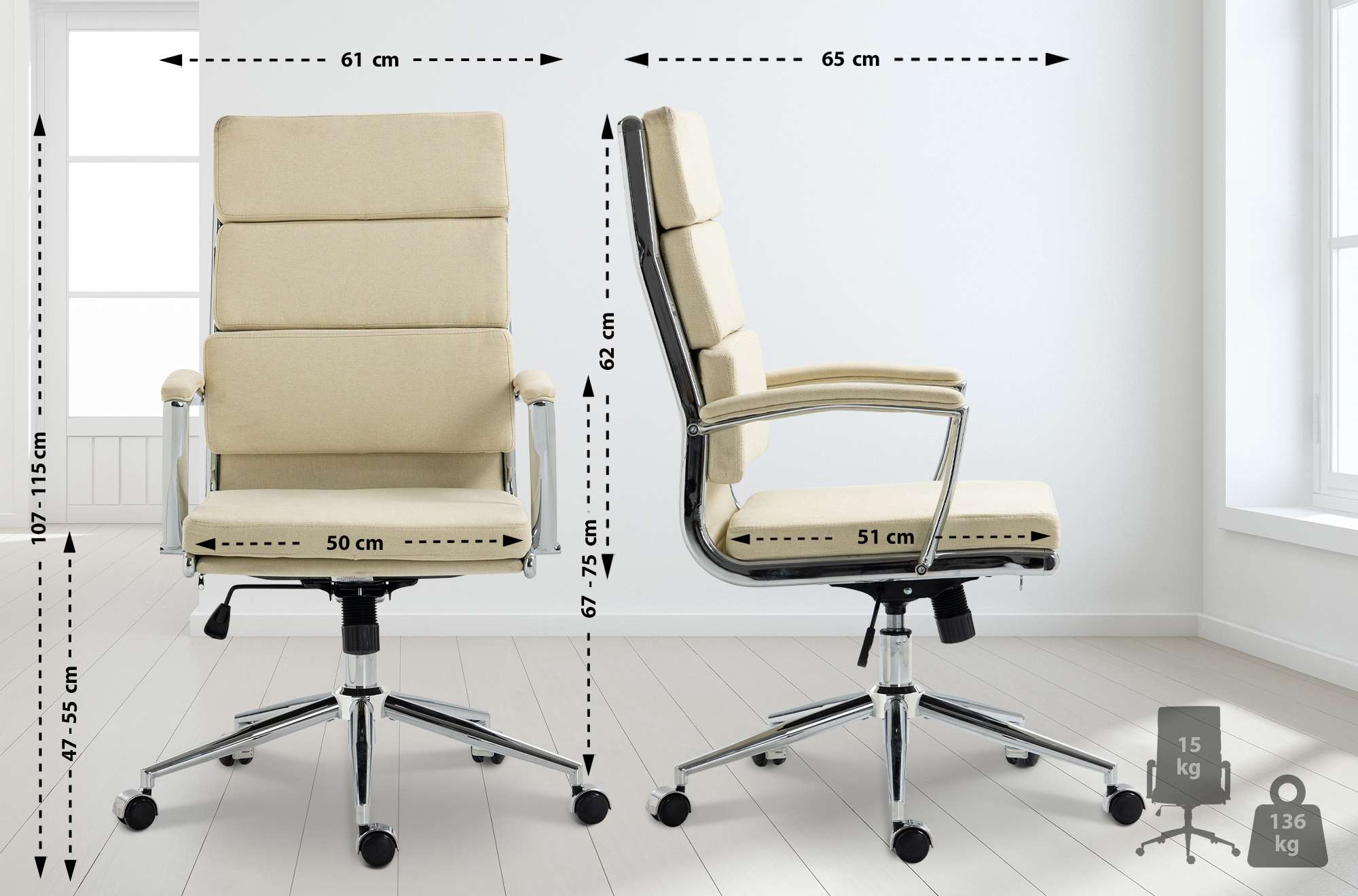 Bürostuhl Cleveland Stoff