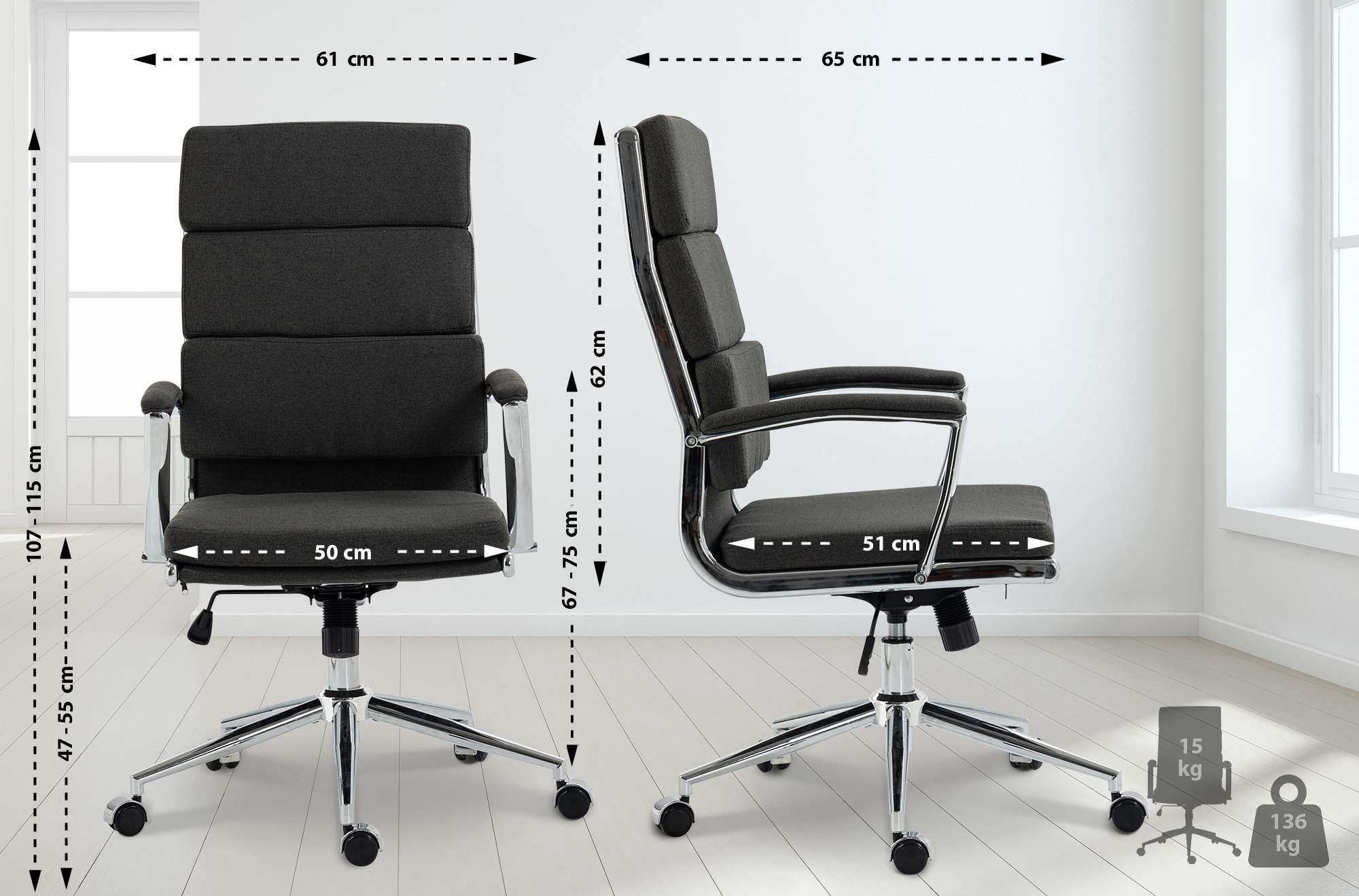 Bürostuhl Cleveland Stoff