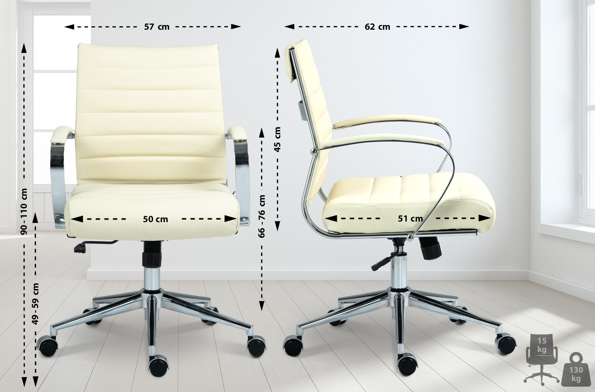 Bürostuhl Oakland Echtleder