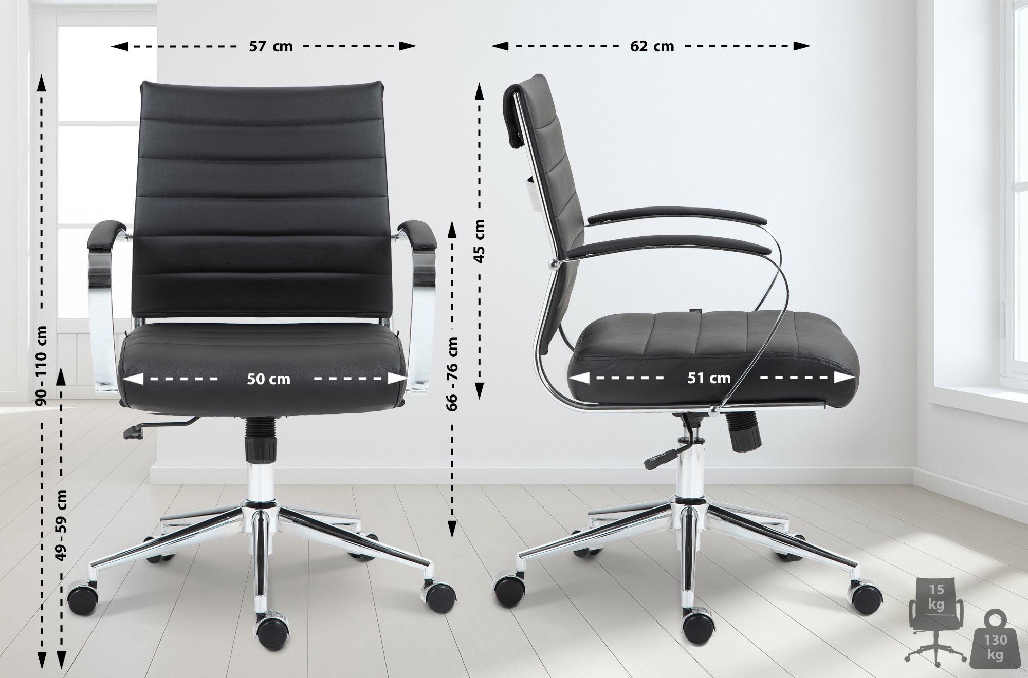 Bürostuhl Oakland Echtleder