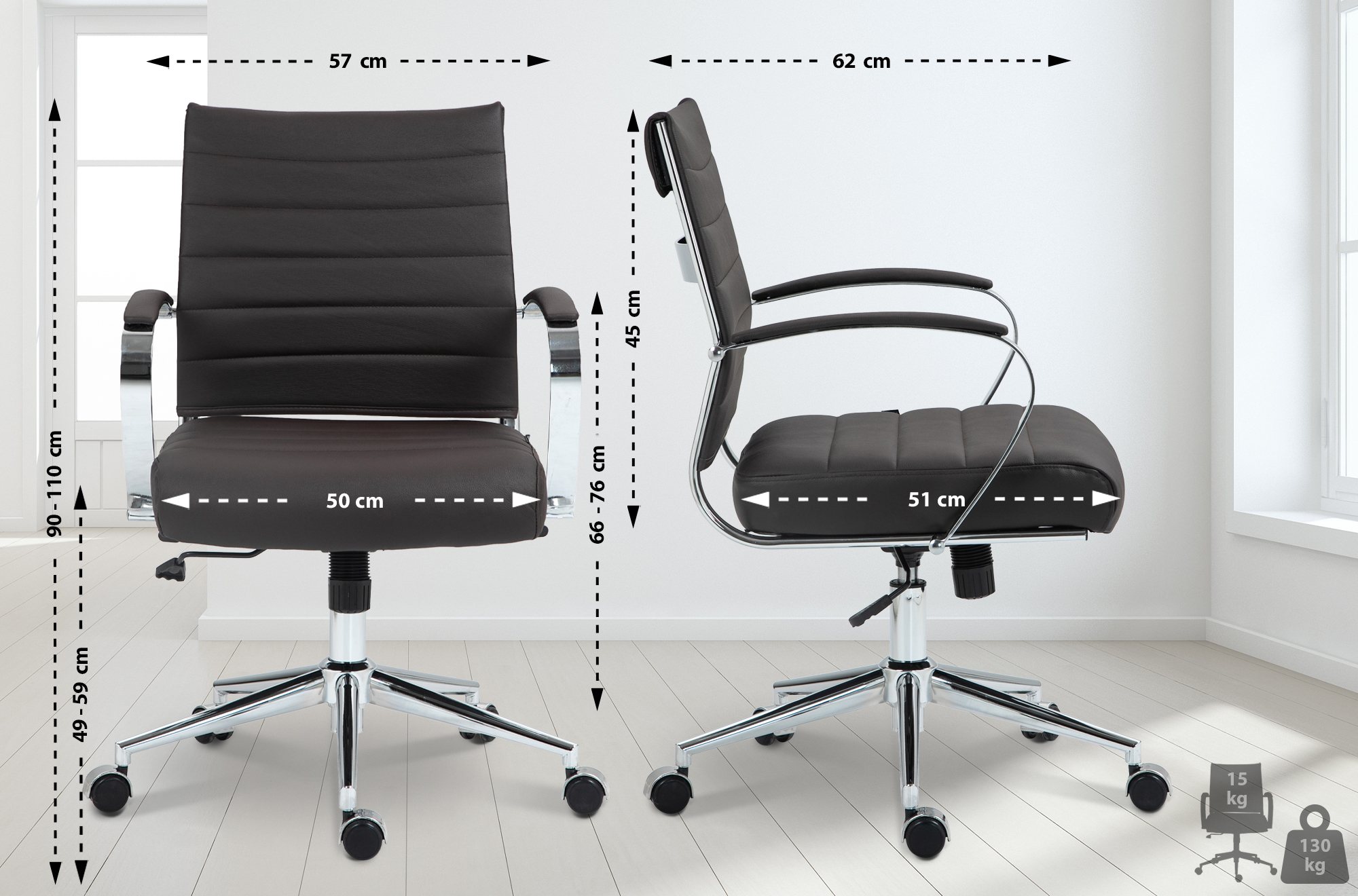 Bürostuhl Oakland Echtleder