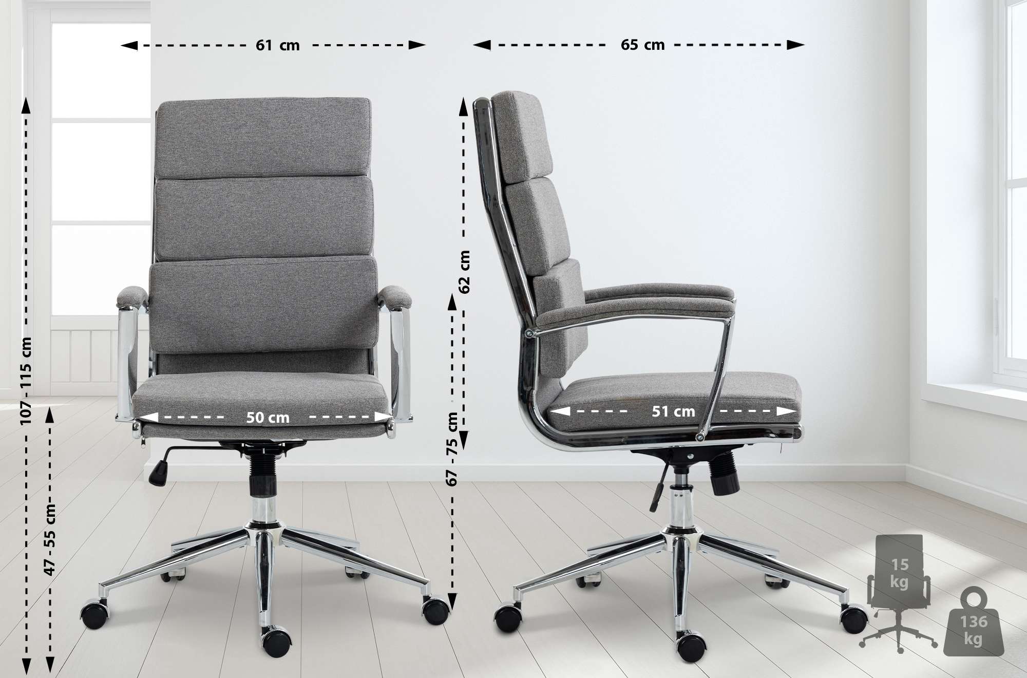 Bürostuhl Cleveland Stoff