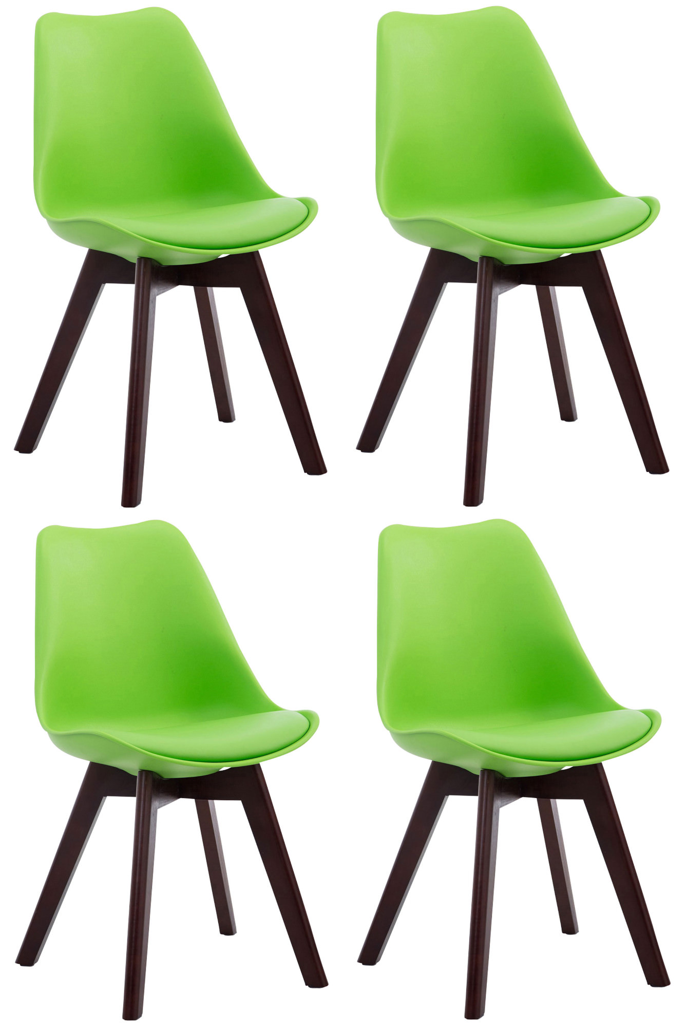4er Set Besucherstühle Borneo V2 Walnuss Kunstleder