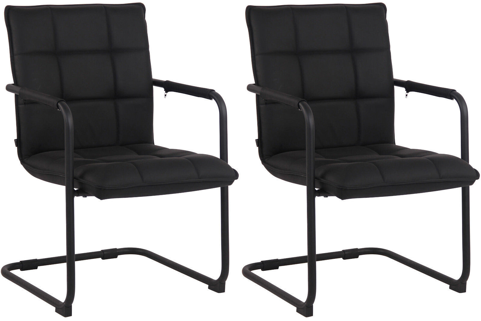 2er Set Stühle Gandia Echtleder Schwarz