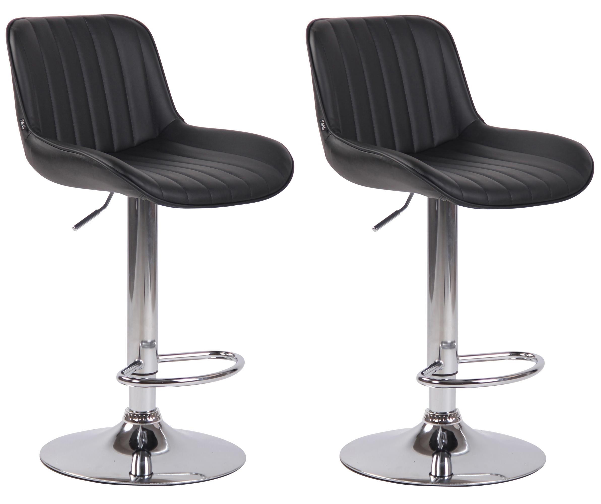 2er Set Barhocker Lentini Kunstleder Chrom