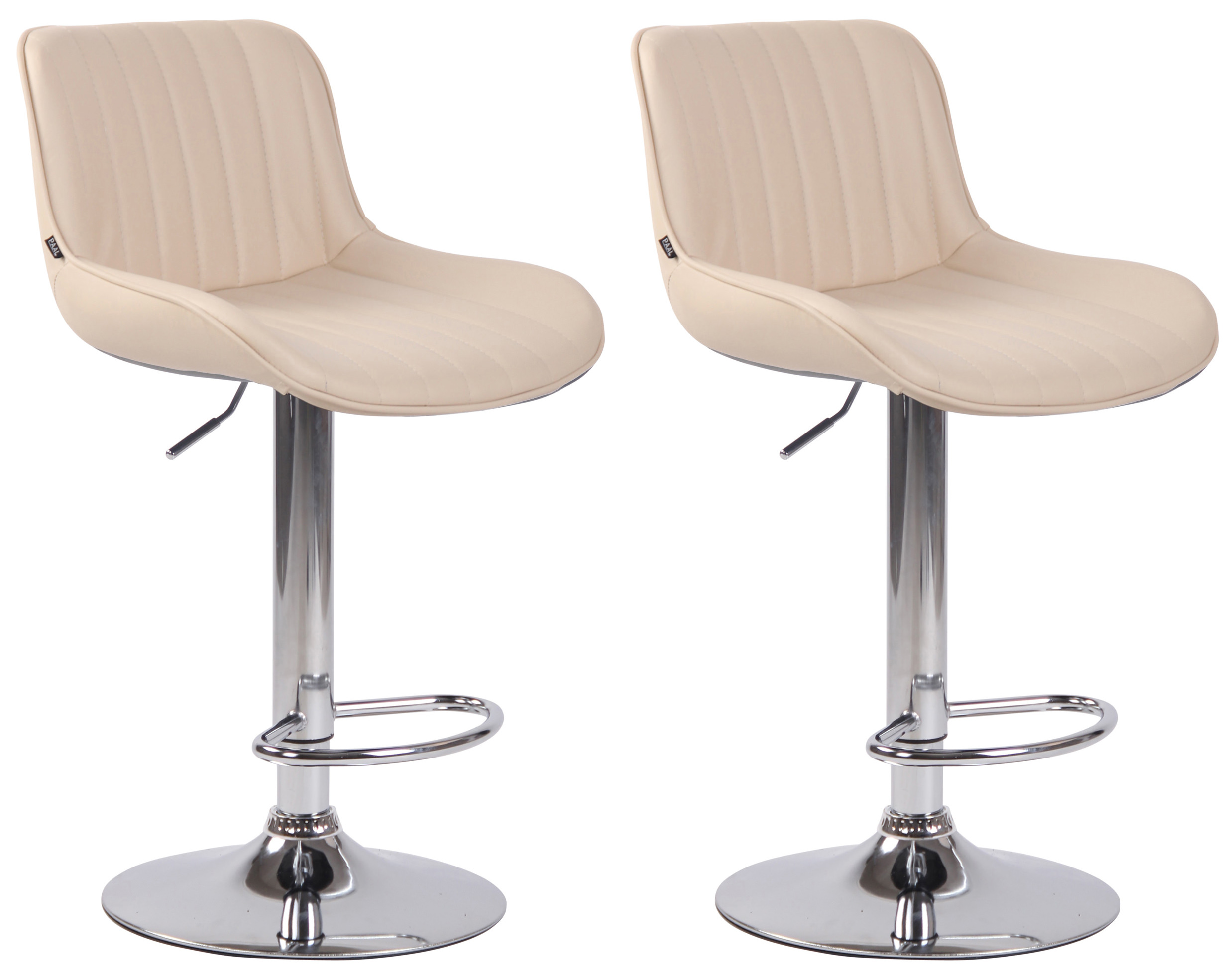 2er Set Barhocker Lentini Kunstleder Chrom
