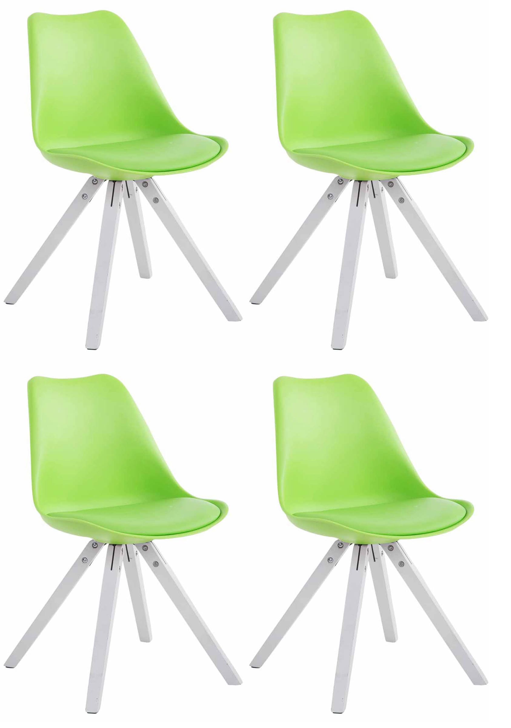 4er Set Stühle Toulouse Kunstleder Weiß Square