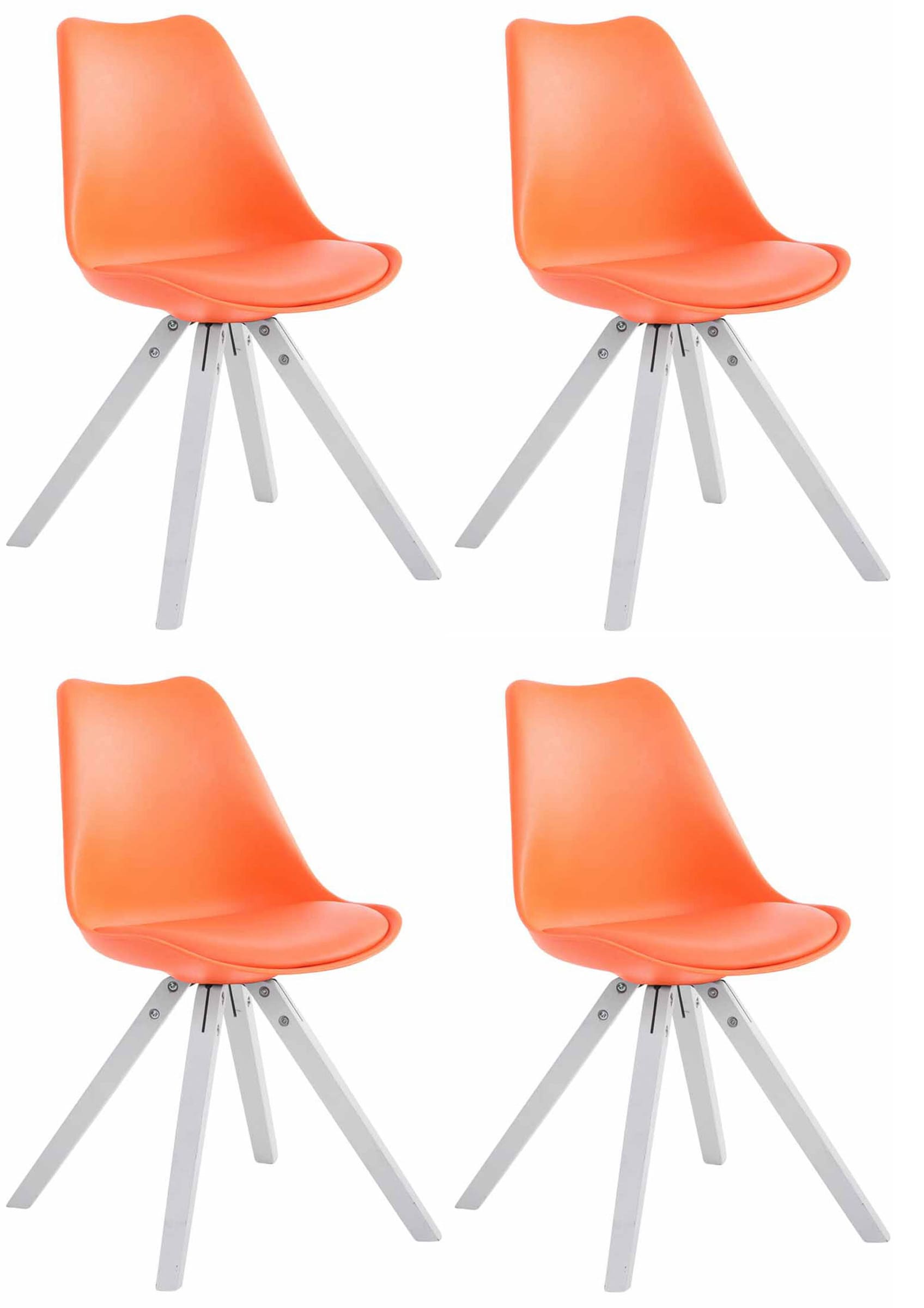 4er Set Stühle Toulouse Kunstleder Weiß Square